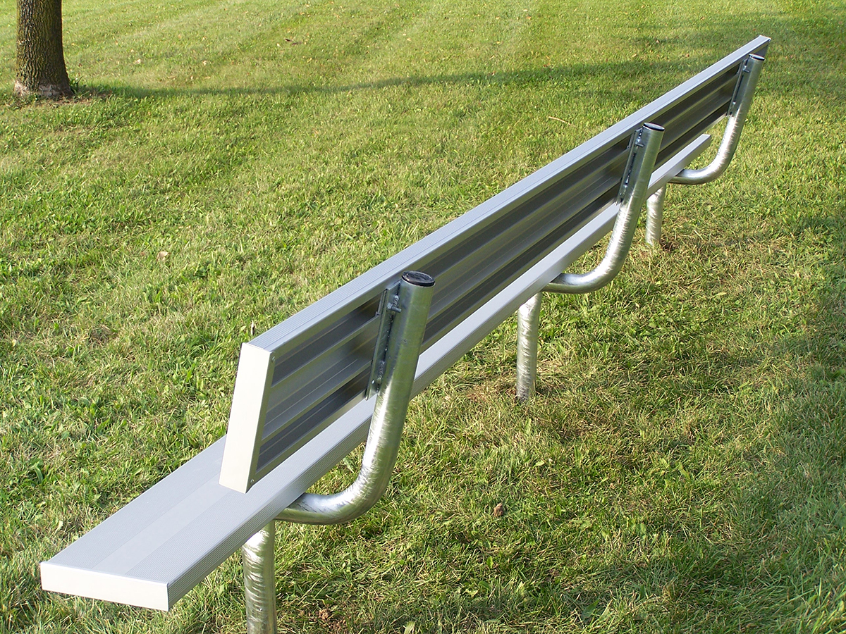 Galvanized Bench/Team Bench With Back