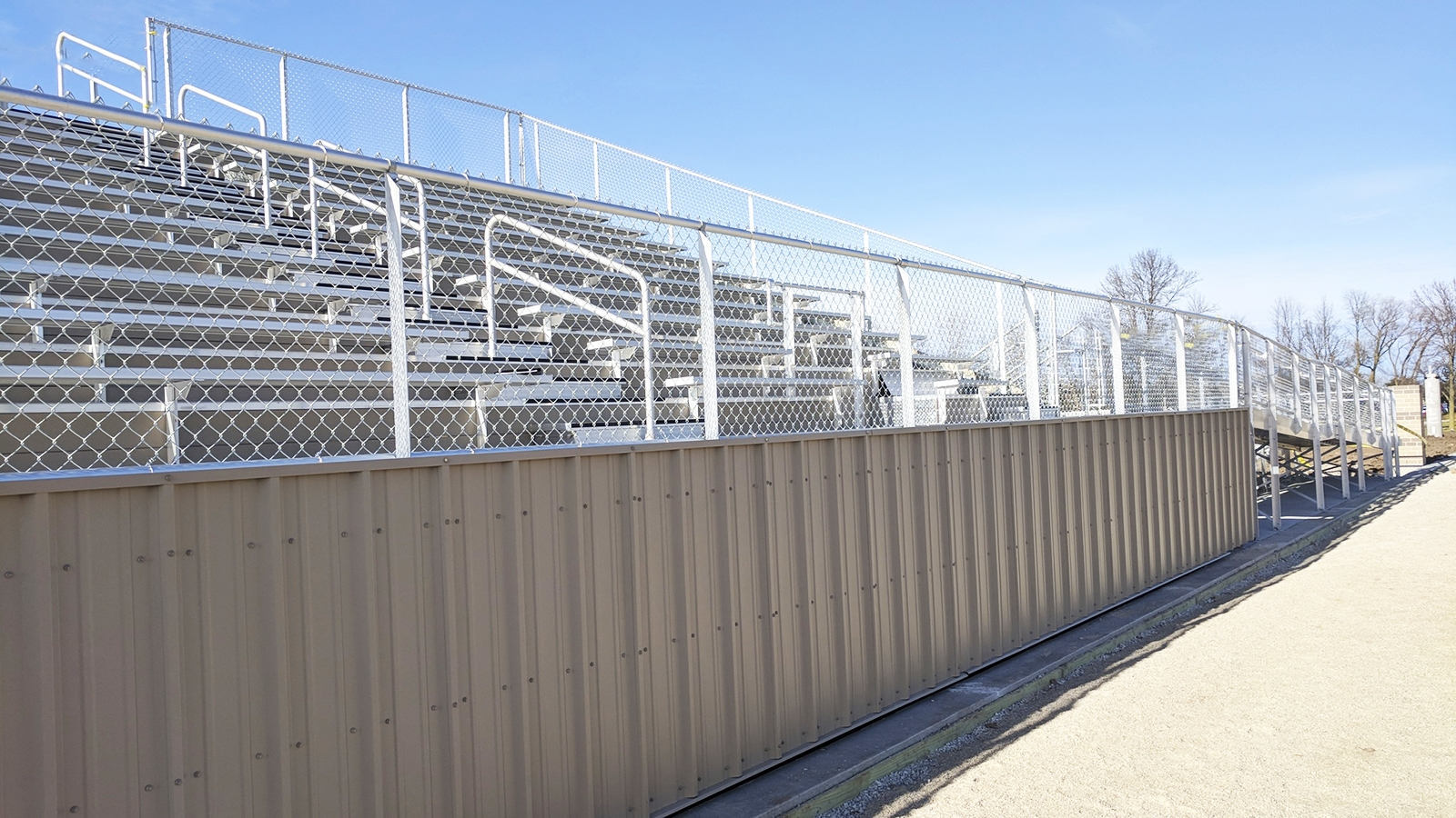 aluminum bleachers, soccer stadium